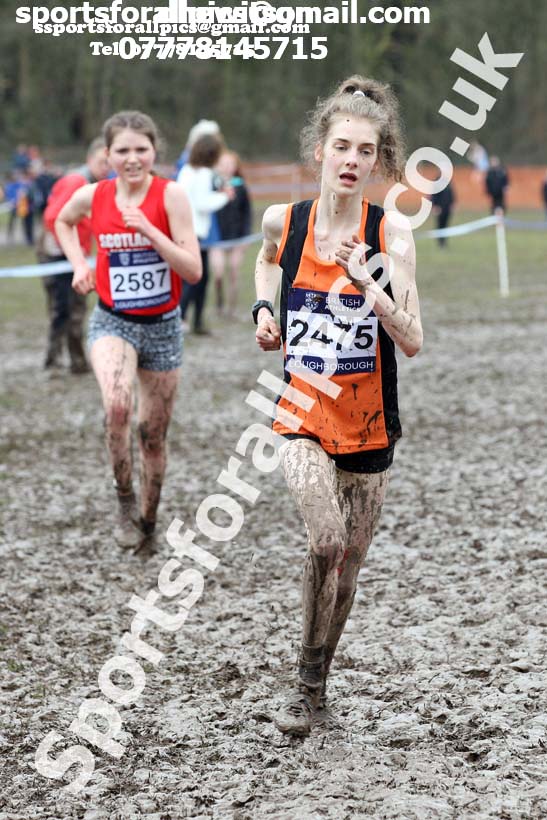 Womens under-20s 2018 British Inter Counties Cross Country Champs., Prestwold Hall, Loughborough. Photo: David T. Hewitson/Sports for All Pics
